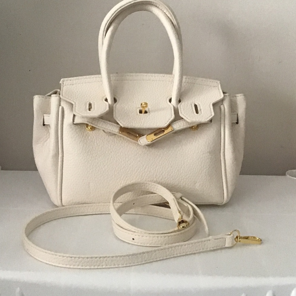 🌼LAST ONE structured leather bag (2)FREE scarves & crossbody strap